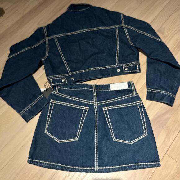 Re/Done Denim Set Skirt Size 26 DenimJacket Size XS NWT - Picture 6 of 8